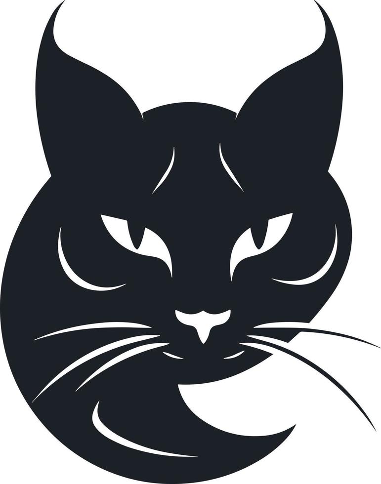 Minimalist modern cat logo. Tricky cat icon. Simple cat vector icon.