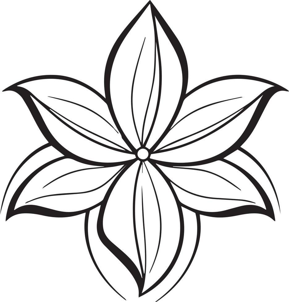 Flower vector. Outlined flower logo. vector