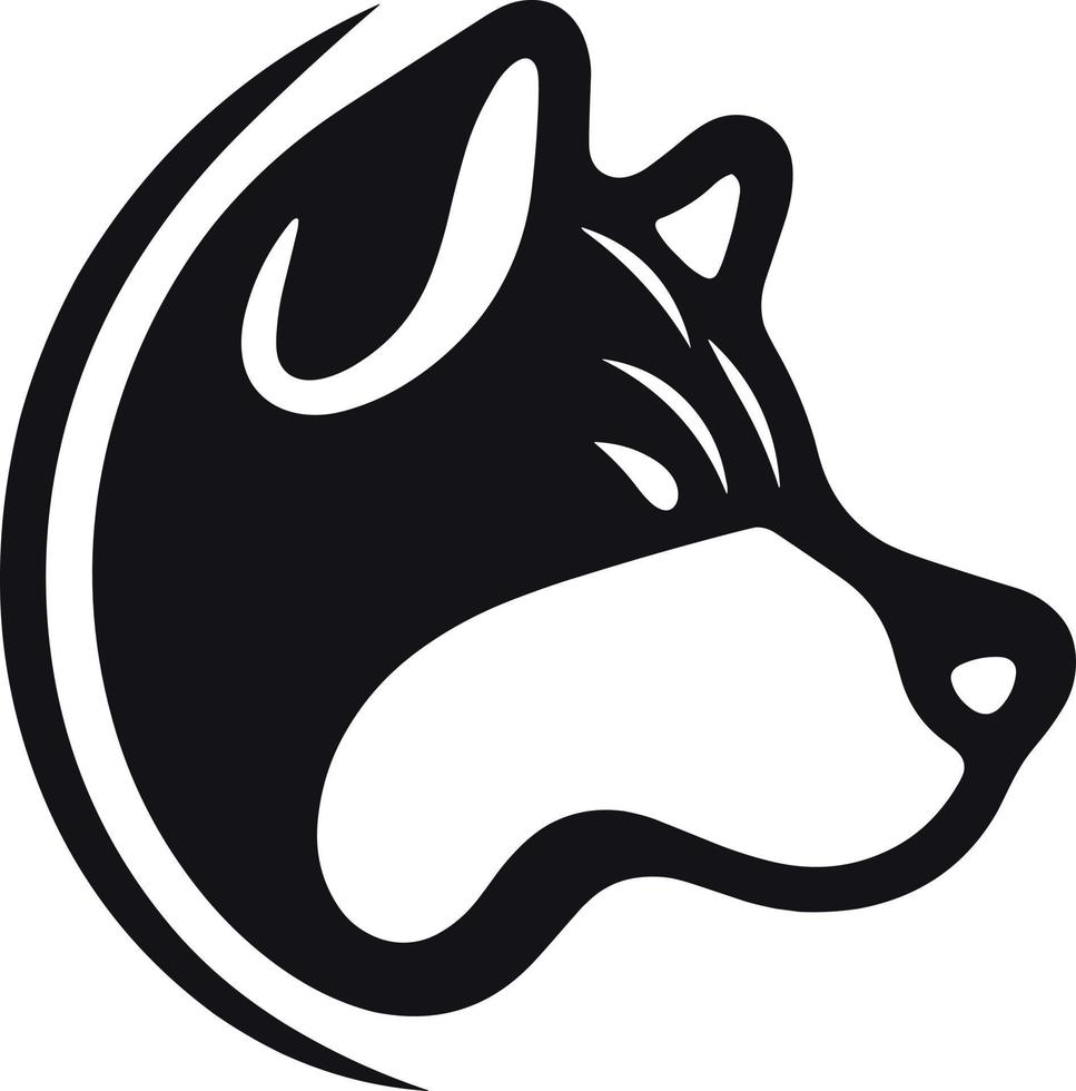 Husky vector icon. Black and white husky logo.