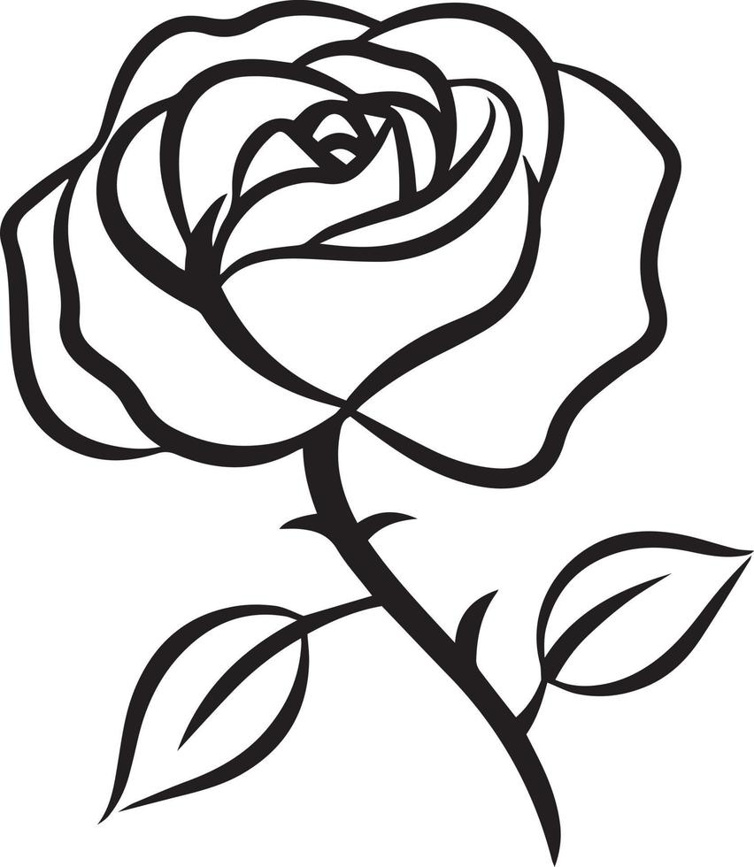 Rosa tatuaje. negro rosas vector diseño.