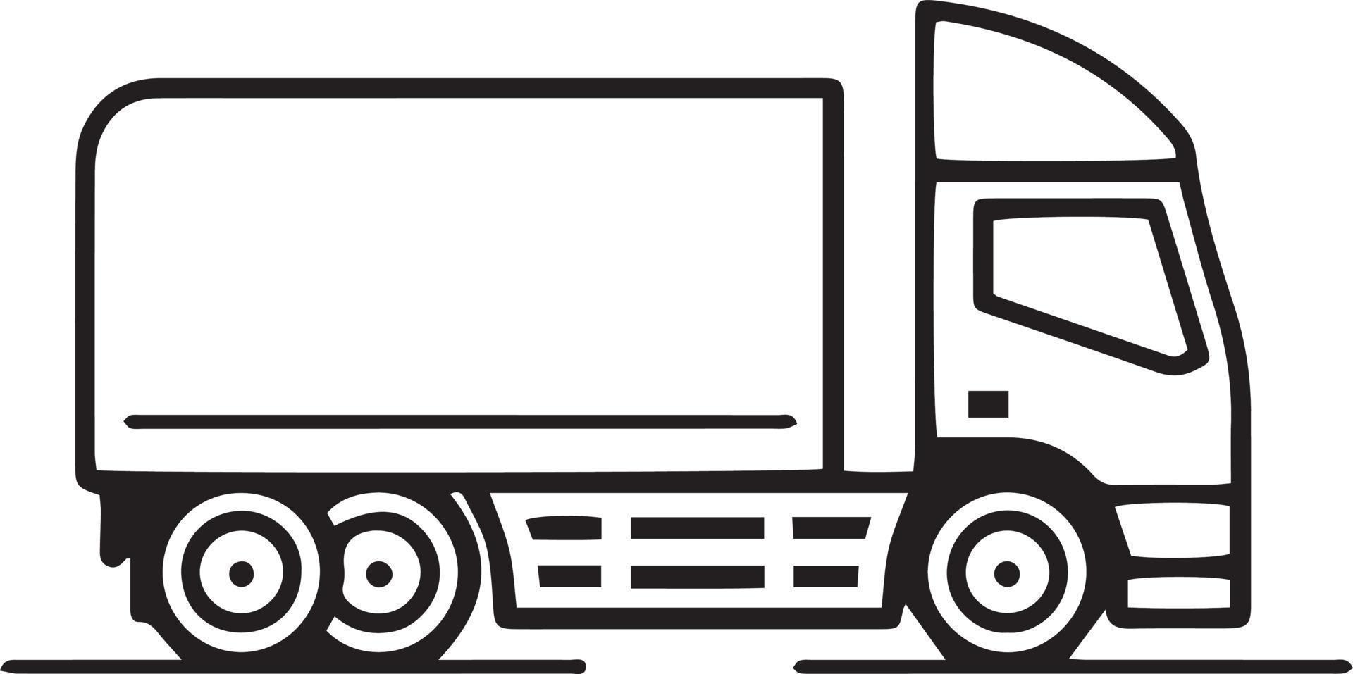 Truck with trailer vector icon. Transportation, logistics logo. Lorry logo.