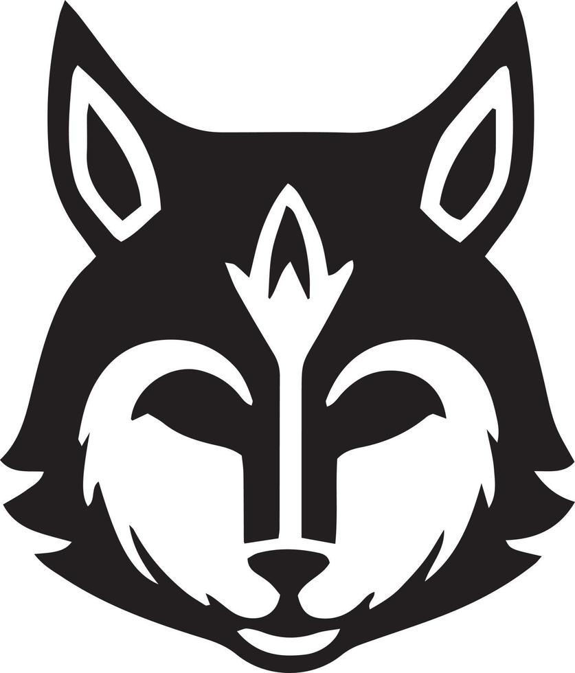 Wolf head tattoo, Beautiful wolf face vector icon, Wolf vector.