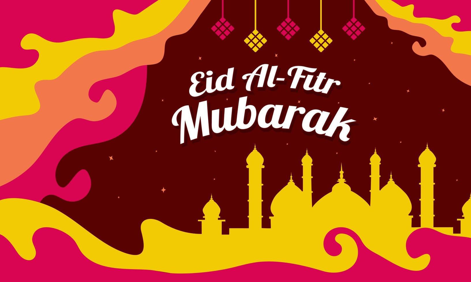 contento eid Mubarak vistoso fluido resumen antecedentes vector