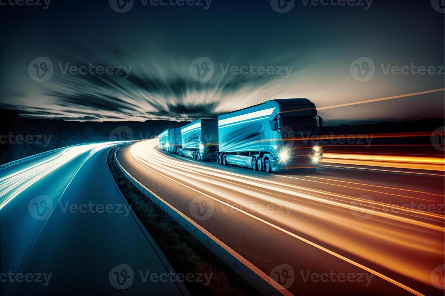 Background photograph of a highway Truck on a motorway . photo