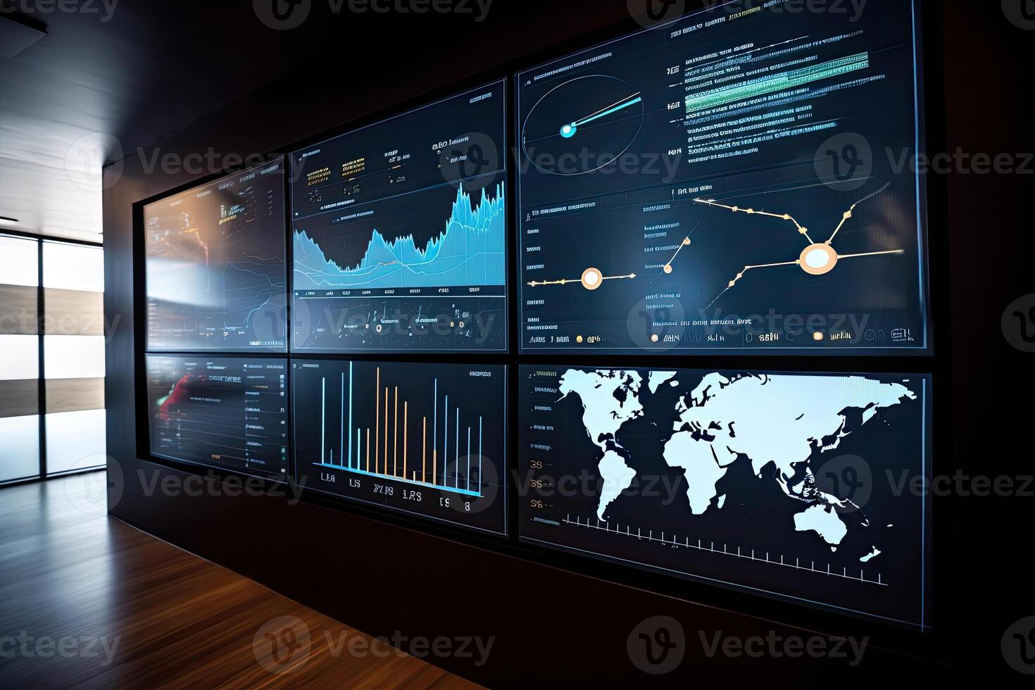 Big datat analysis. Infographic on the screen. photo