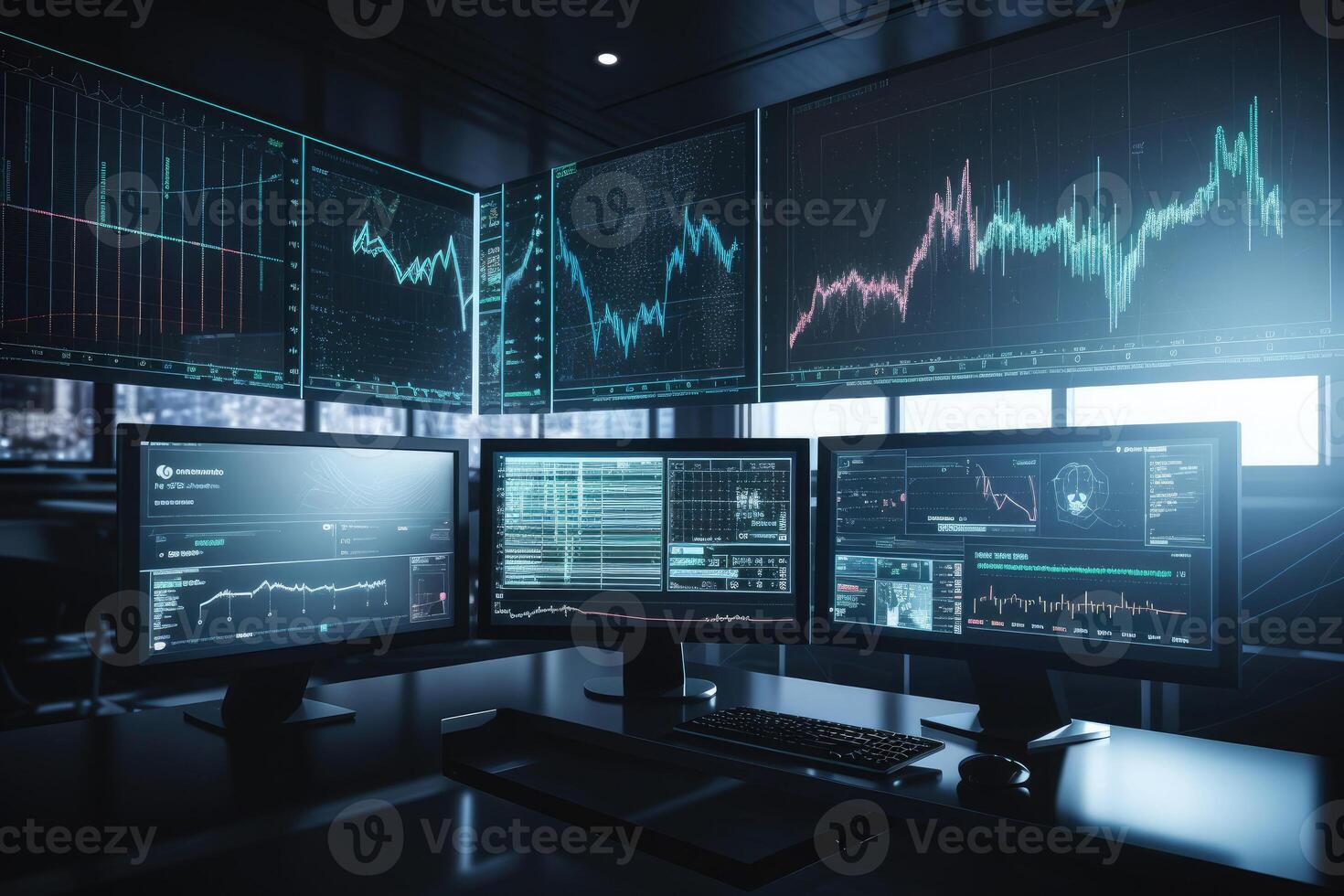 Big datat analysis. Infographic on the screen. photo