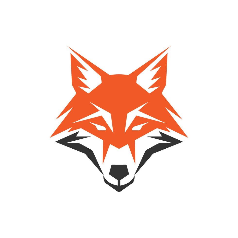 a minimalistic abstract fox head logo in a simple flat design style ...