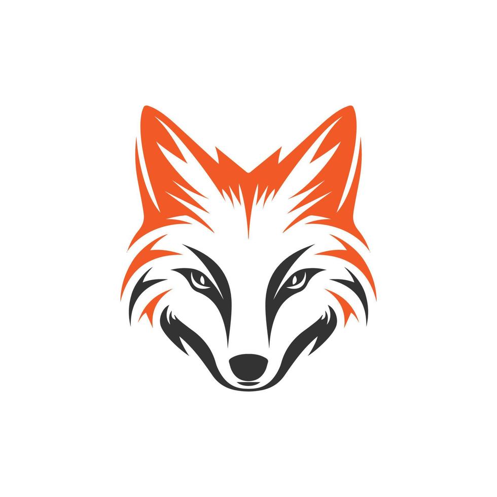 a minimalistic abstract fox head logo in a simple flat design style vector