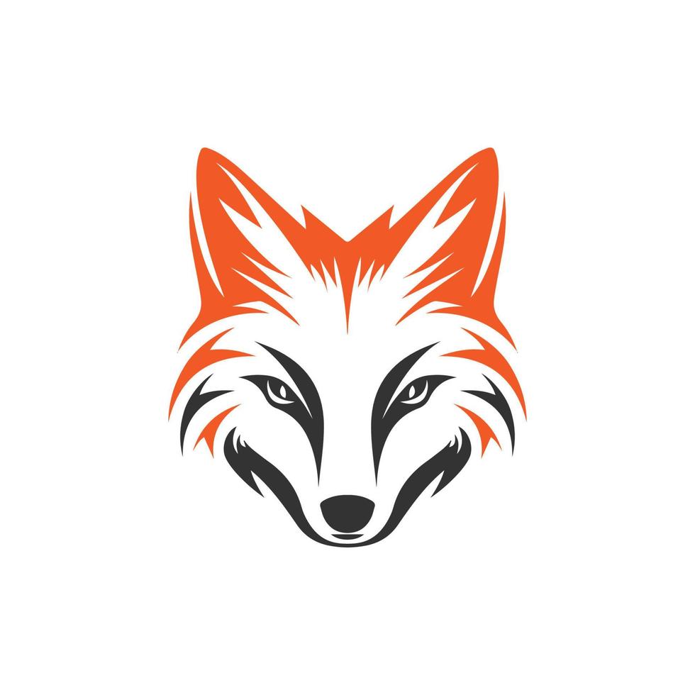 a minimalistic abstract fox head logo in a simple flat design style vector