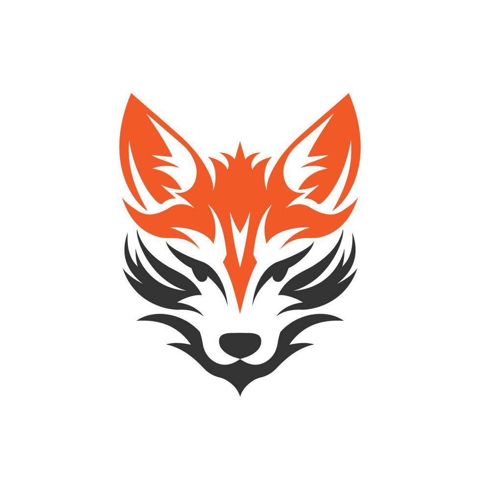 a minimalistic abstract fox head logo in a simple flat design style vector