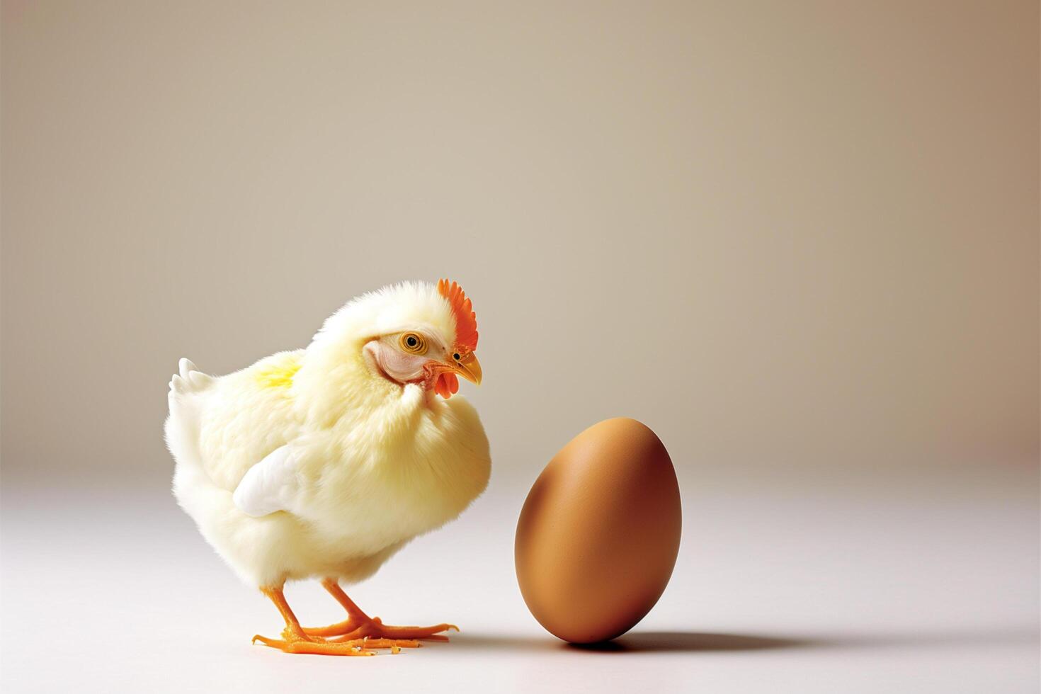 pollo y huevo en blanco antecedentes. generativo ai foto