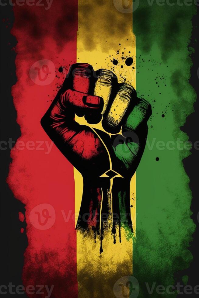 Five fists Pan-African flag. . photo