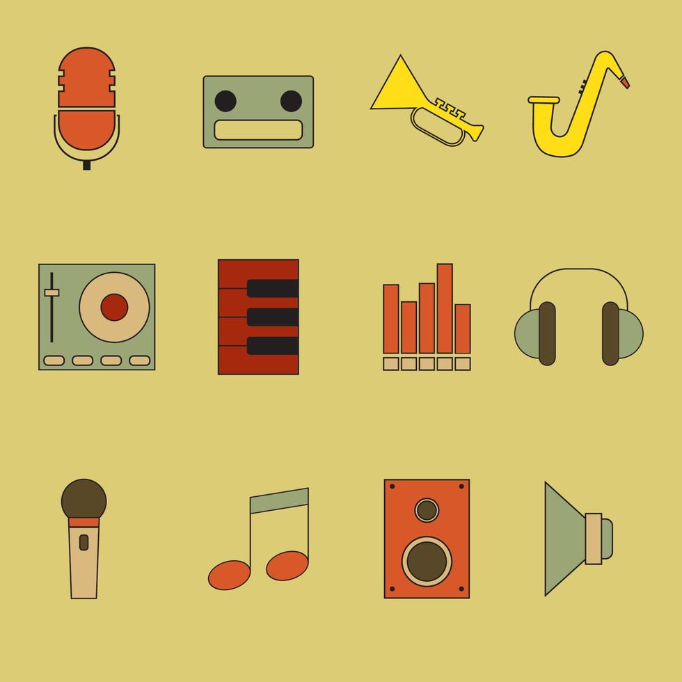 The music icon bundle set vector image