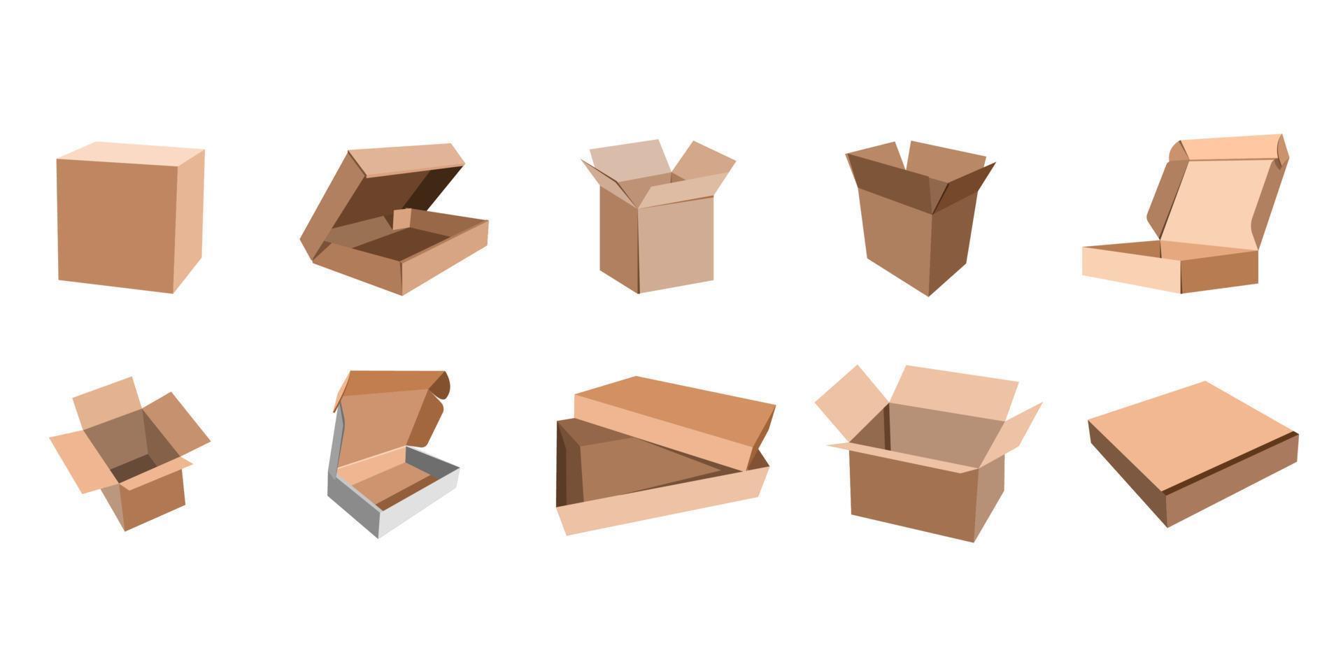 Box vector set collection graphic clipart design