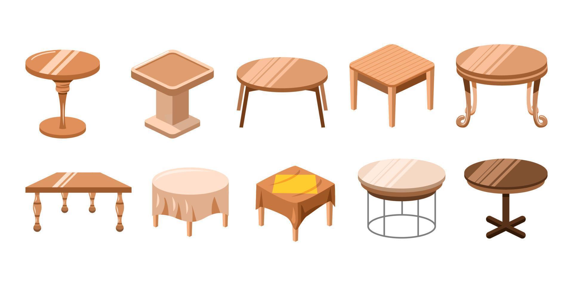 Table vector set collection graphic clipart design