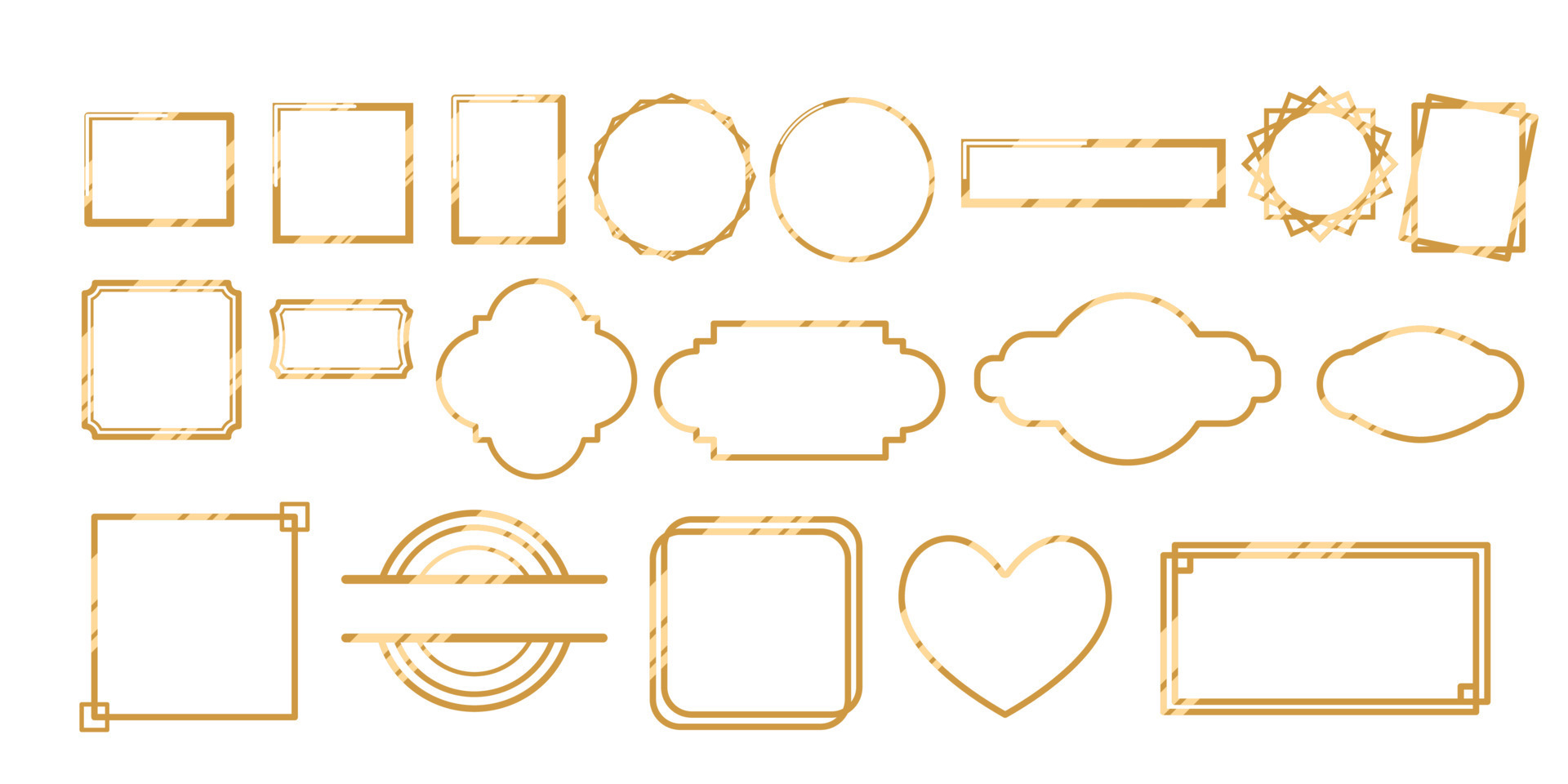 Gold frame vector set collection graphic clipart design 22759886 Vector