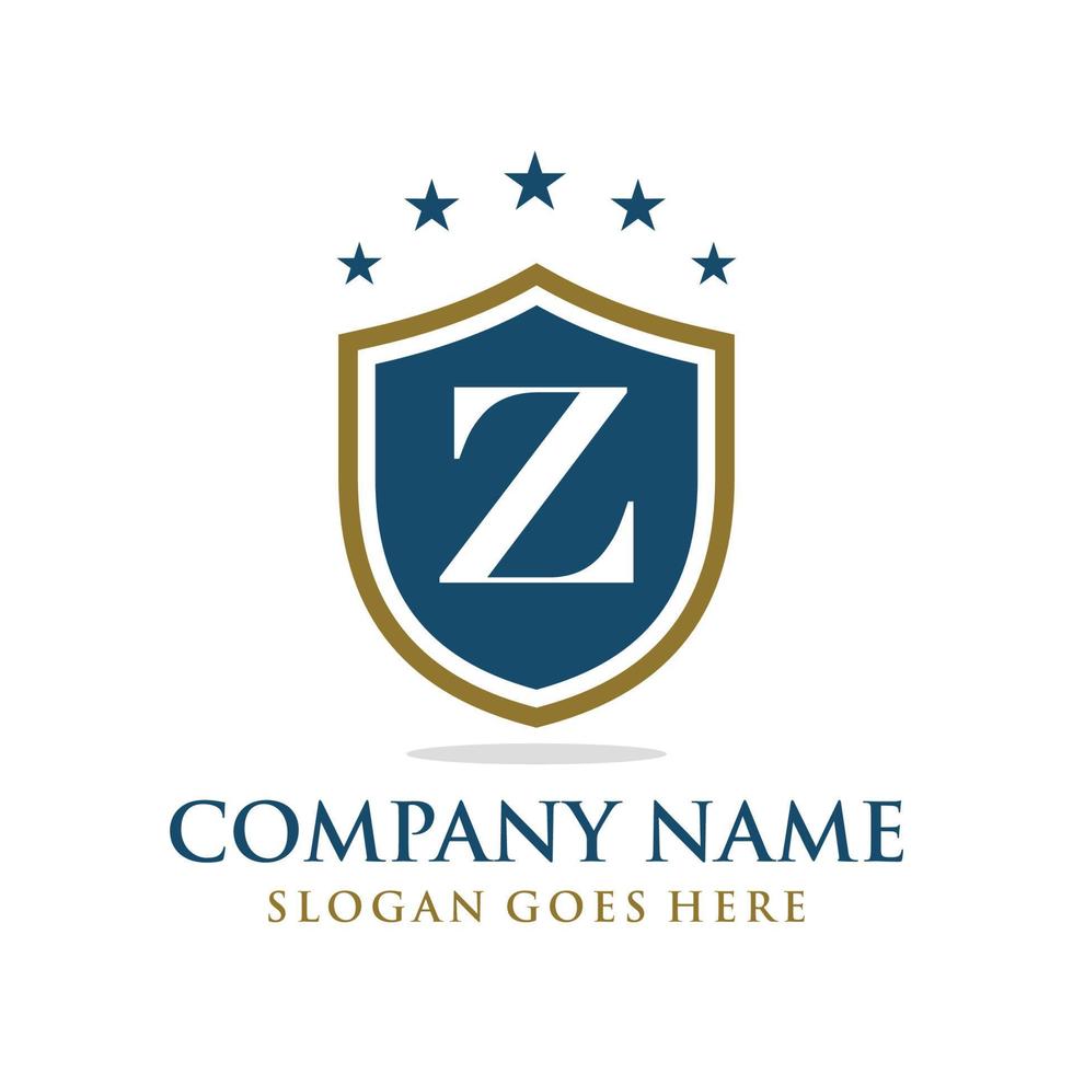 Letter Z shield logo design vector