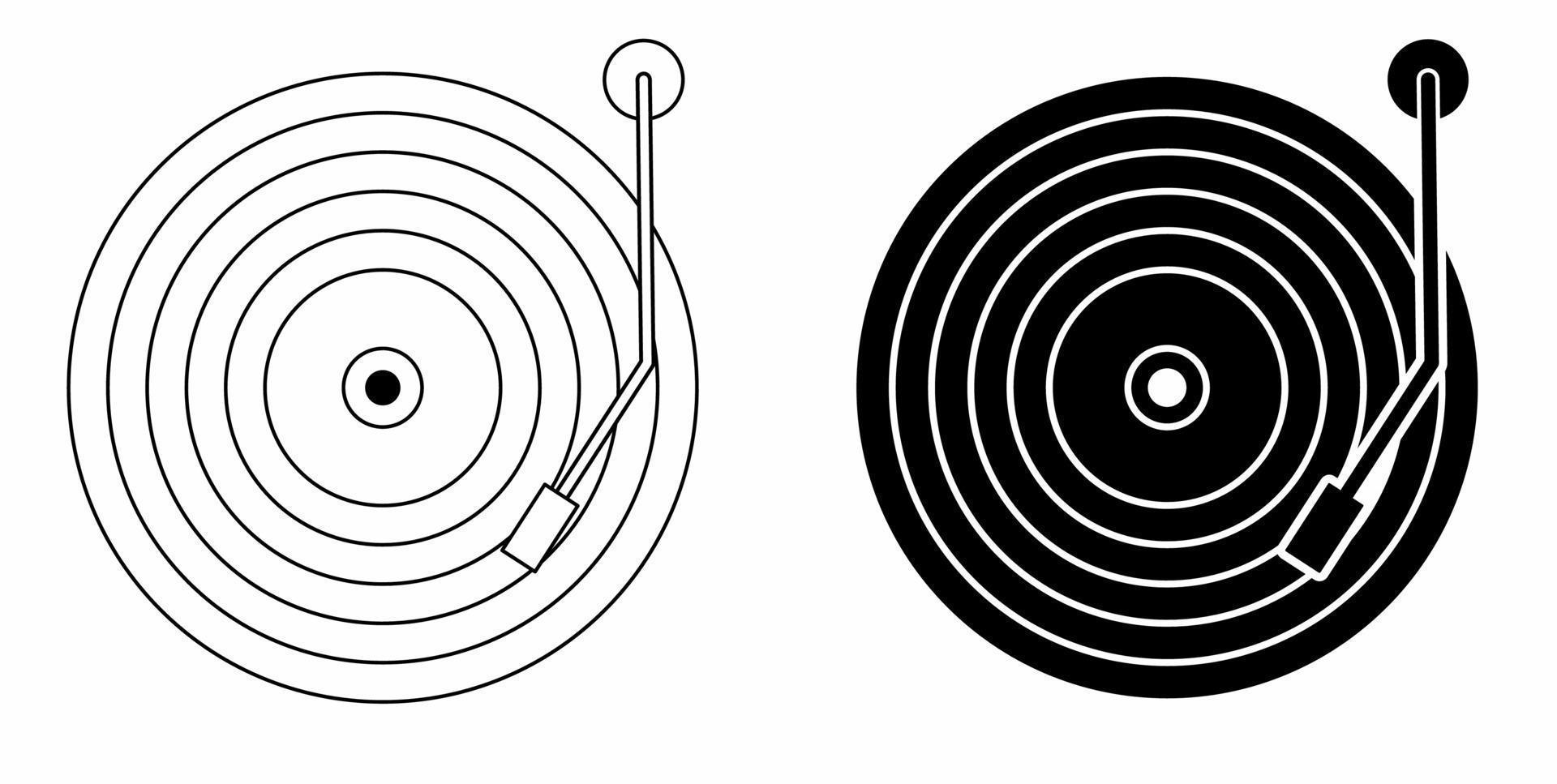 vinilo registros icono conjunto aislado en blanco antecedentes vector