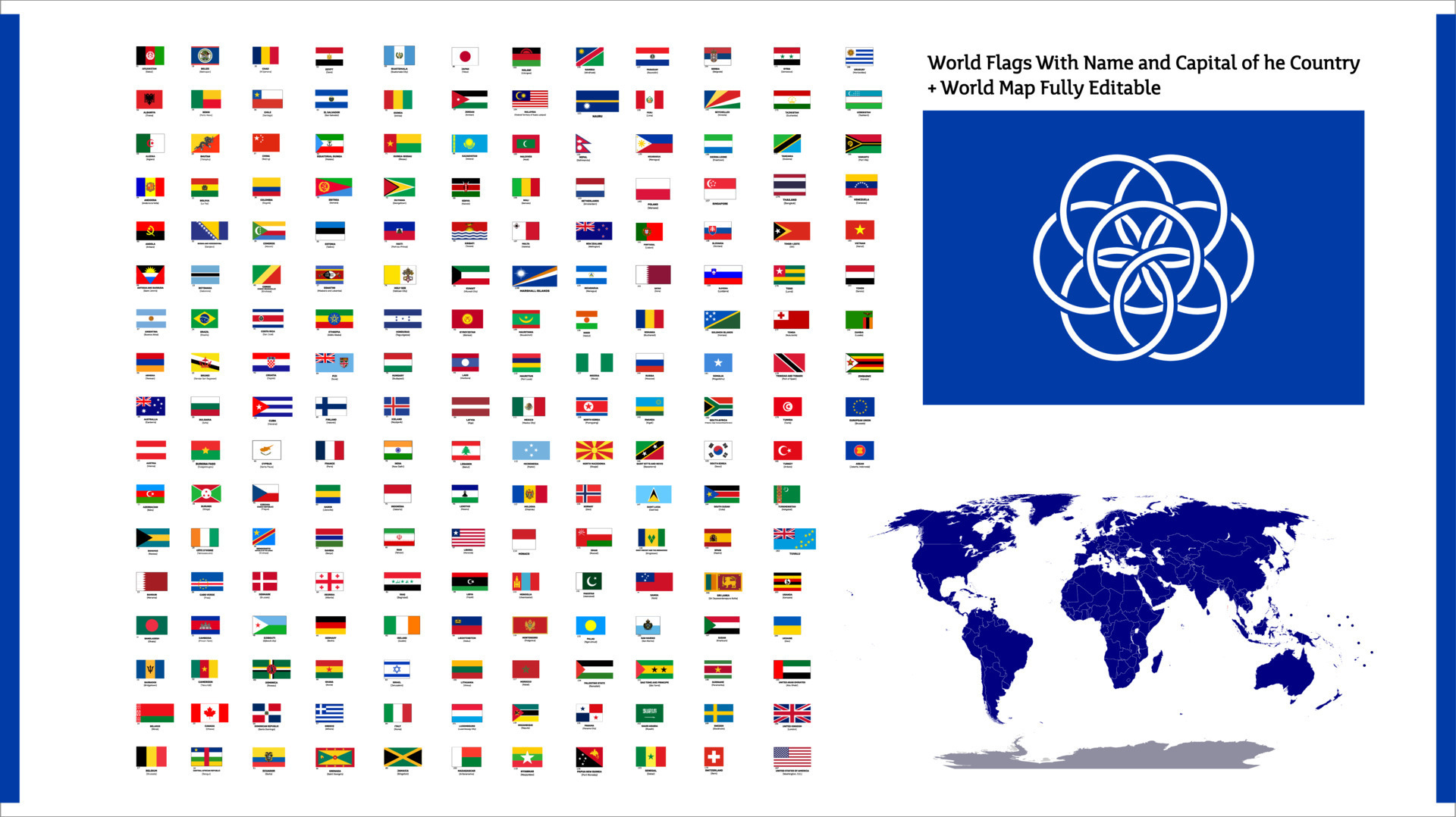Editable World Map With Countries Flags With Name Of, 45% OFF
