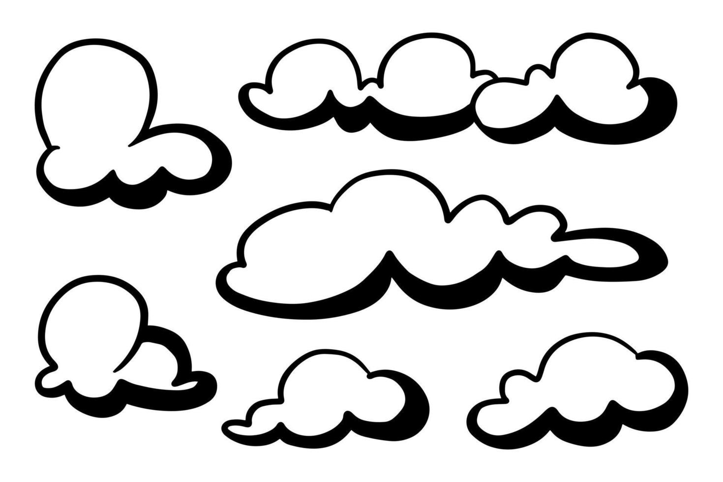 doodle set of clouds, vector illustration.