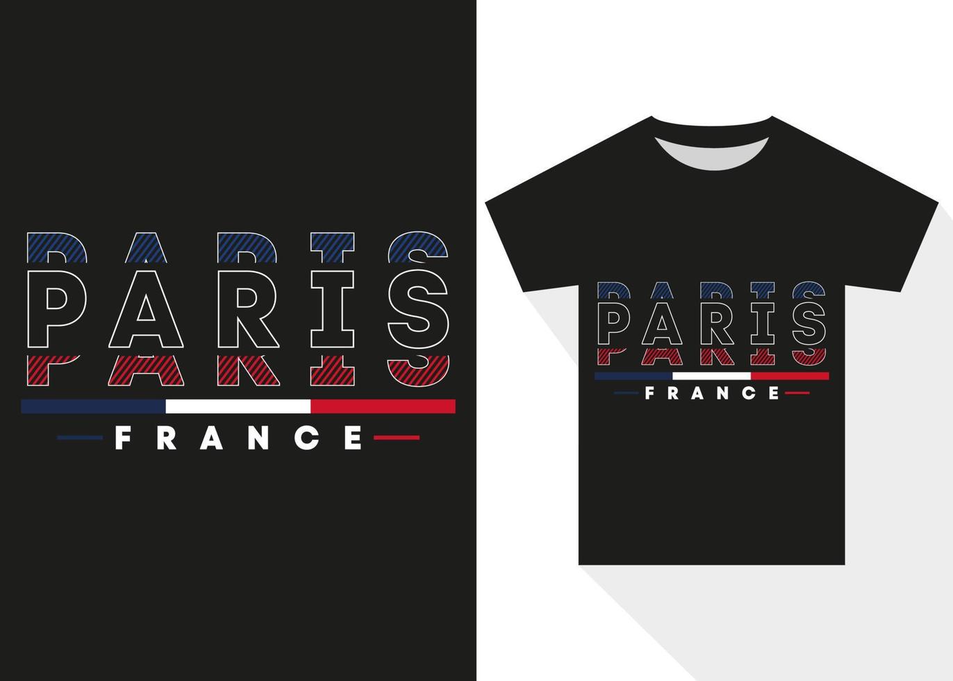 Paris France T-shirt Design. Modern Typography T shirt Design vector