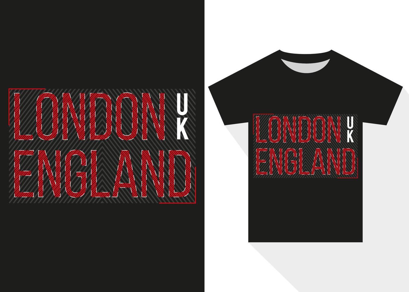 London England UK Typography T-shirt Design. Modern Typography T shirt vector