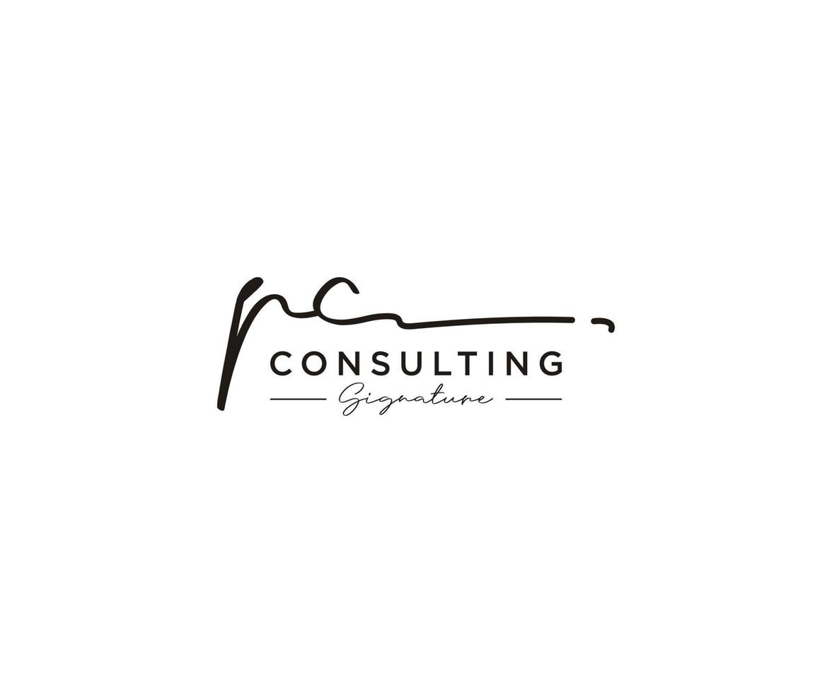 Initial PC signature logo collection template vector. Hand drawn Calligraphy lettering Vector illustration.