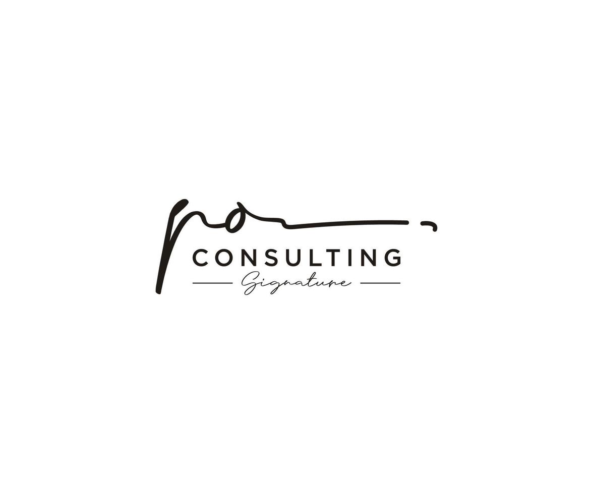 Initial PO signature logo collection template vector. Hand drawn Calligraphy lettering Vector illustration.
