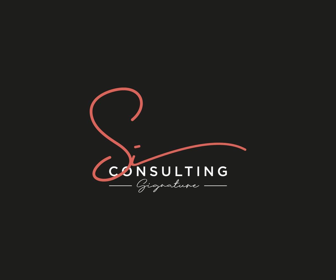 Initial SI signature logo collection template vector. Hand drawn Calligraphy lettering Vector illustration.
