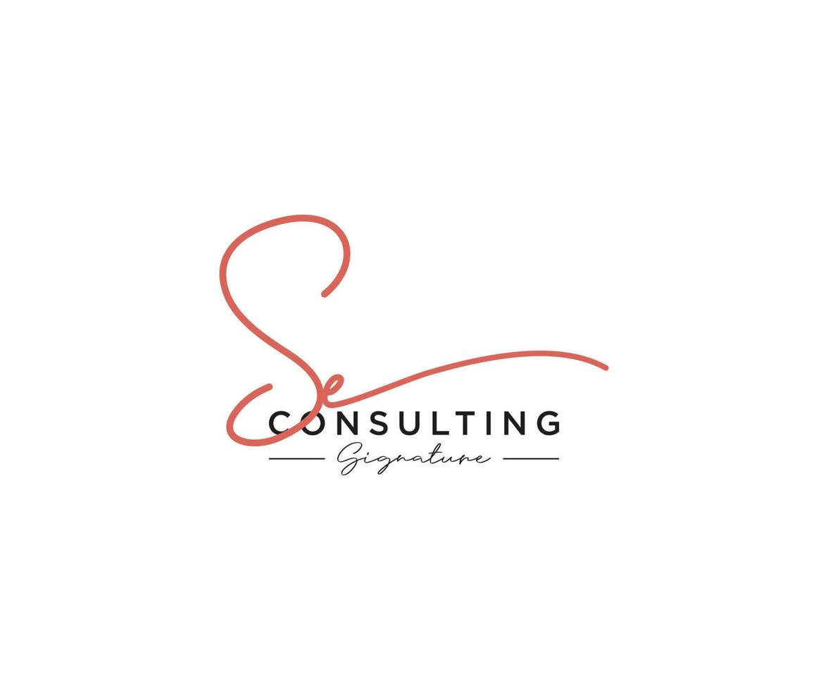 Initial SE signature logo collection template vector. Hand drawn Calligraphy lettering Vector illustration.