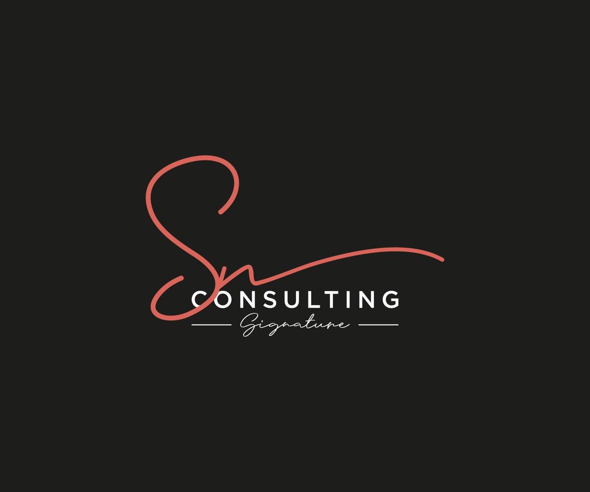 Initial SN signature logo collection template vector. Hand drawn Calligraphy lettering Vector illustration.