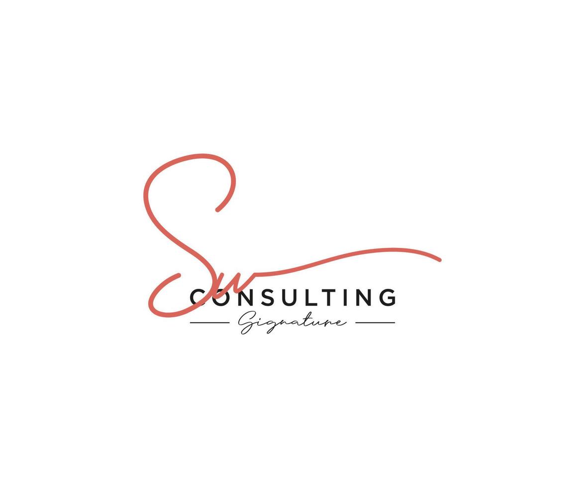 Initial SW signature logo collection template vector. Hand drawn Calligraphy lettering Vector illustration.