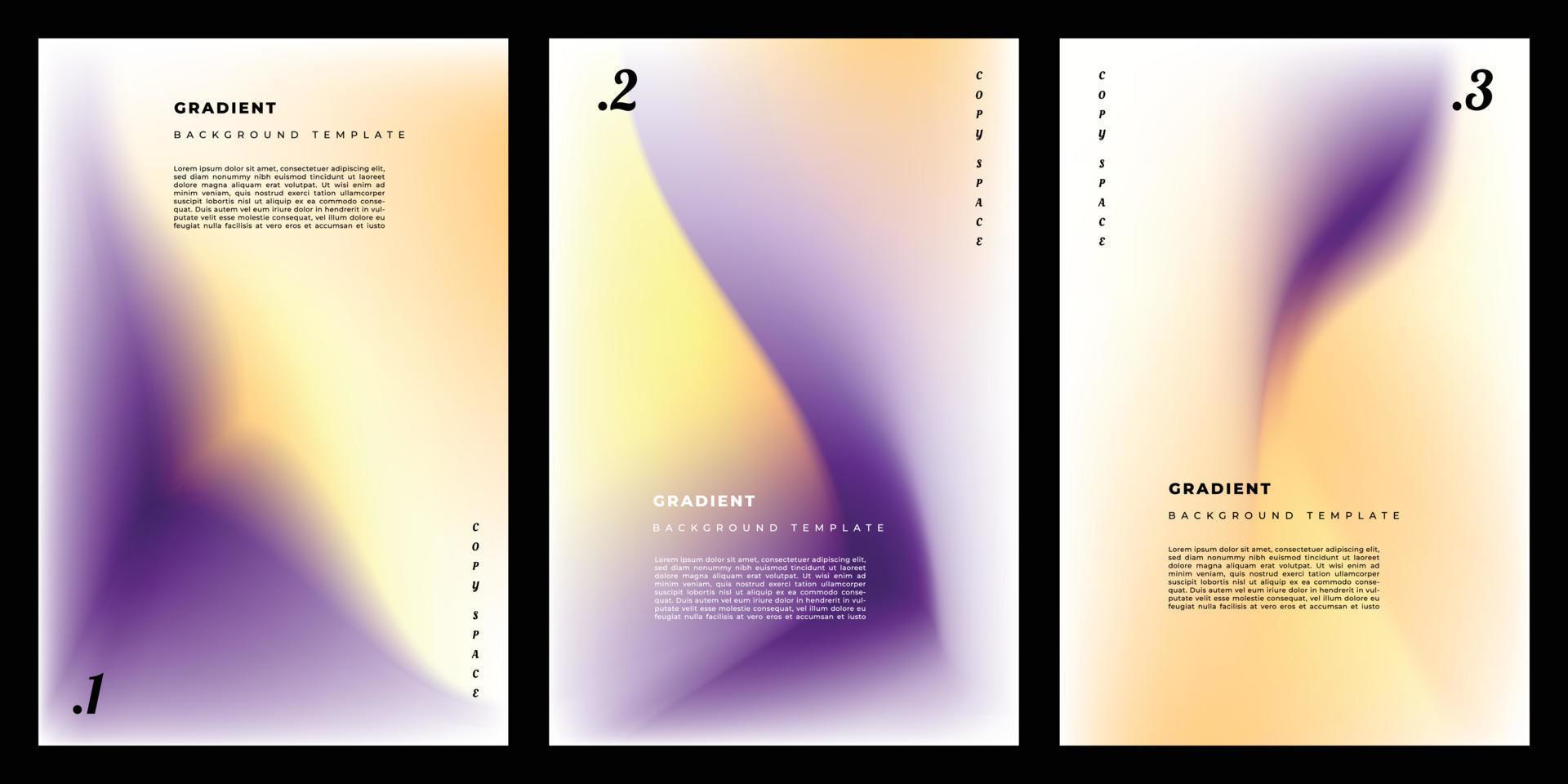 Colorful fluid mesh gradient poster design set copy space vector