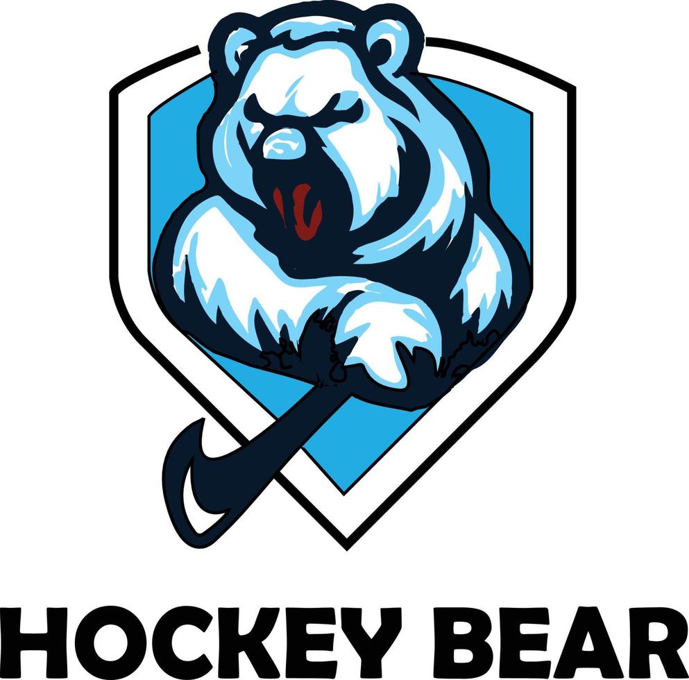 hockey oso logo vector archivo