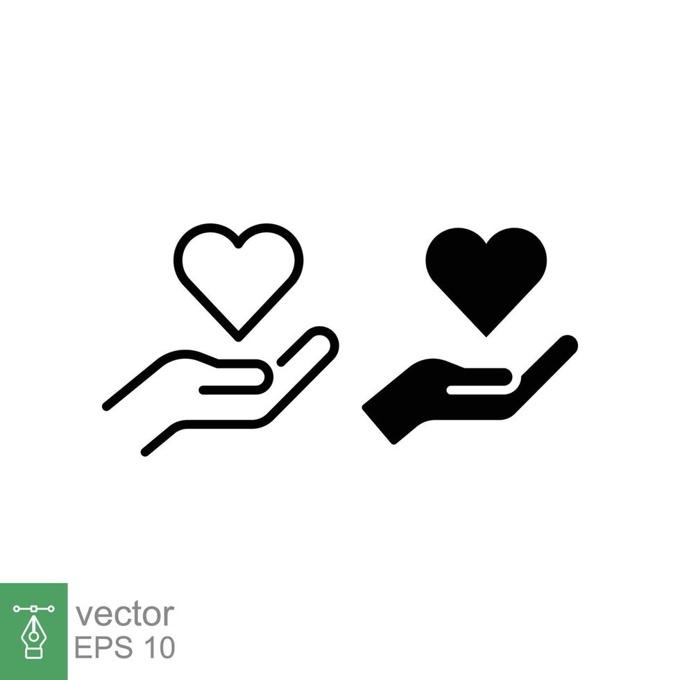 Care line and glyph icon, family and love icon, line style and solid style. Globe save home house world People care hand holding taking care. Vector illustration EPS 10.