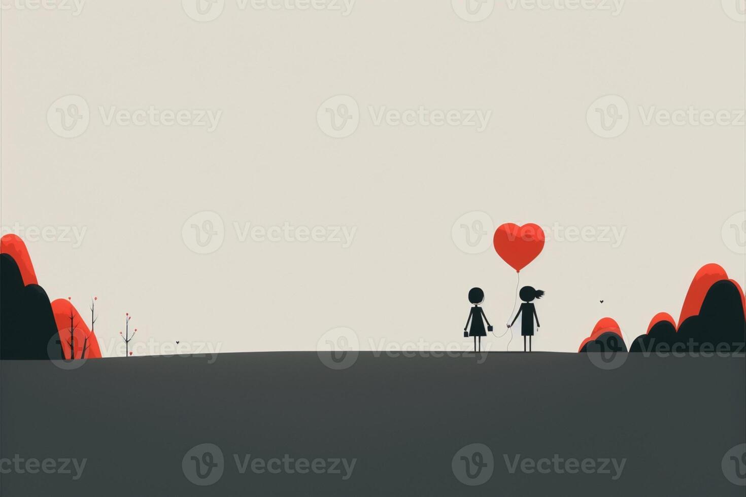 Minimalistic valentines day illustration. . photo