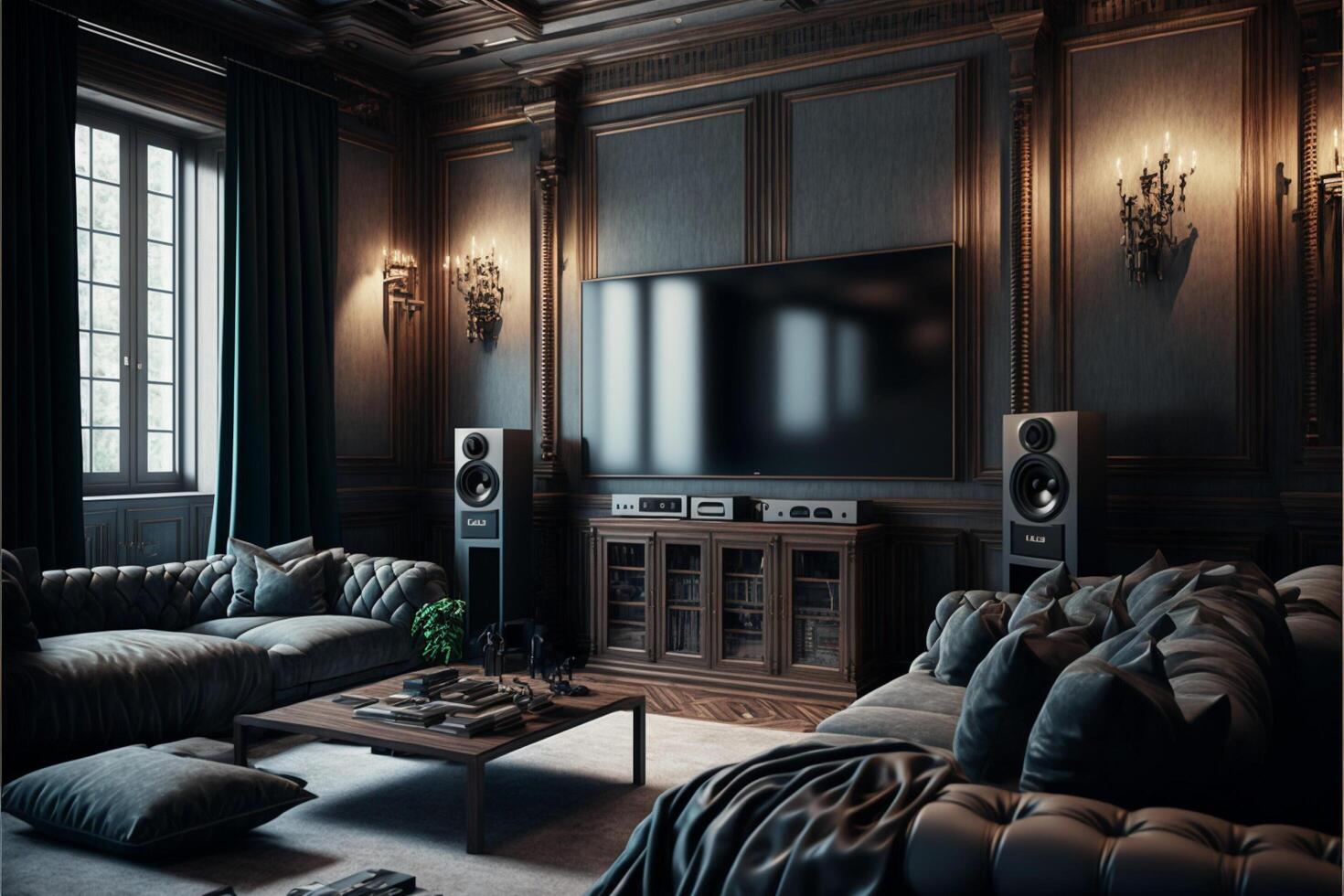 Entertainment Room in Luxury Home. photo
