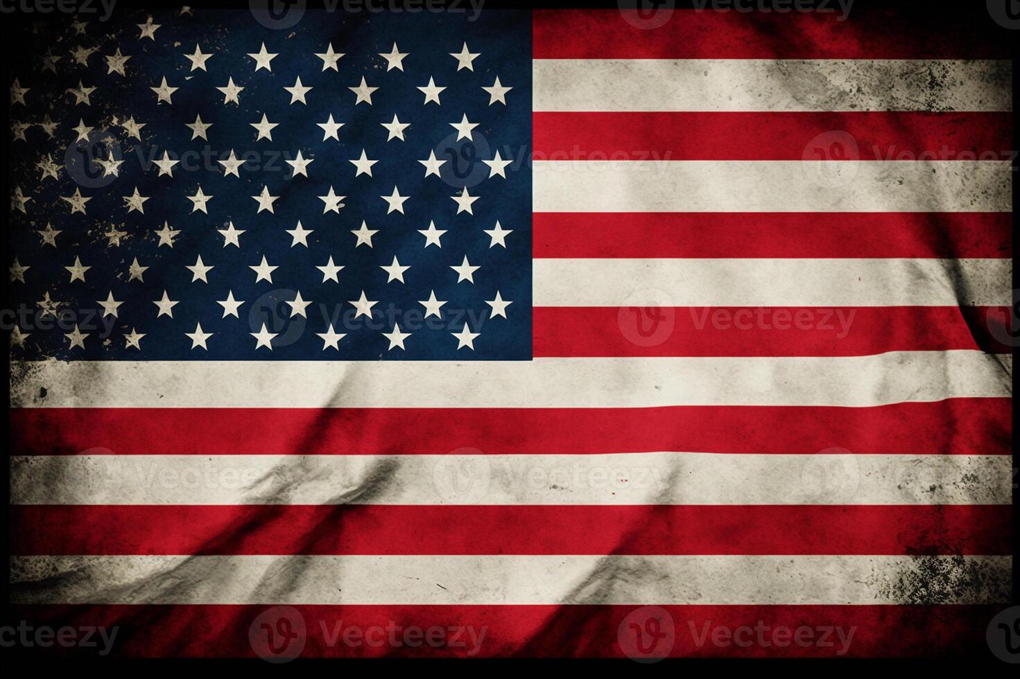 grunge Estados Unidos bandera. unido estados de America grunge antecedentes. ai generado foto