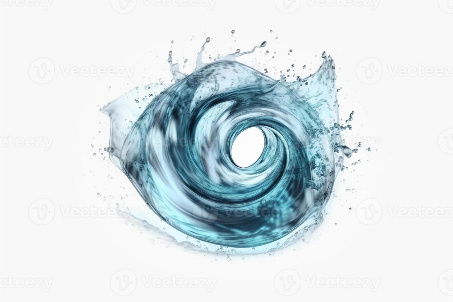 Abstract blue water splash on white background photo