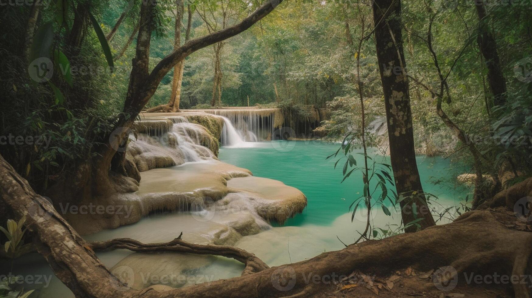 Erawan waterfall in Kanchanaburi province, Thailand photo