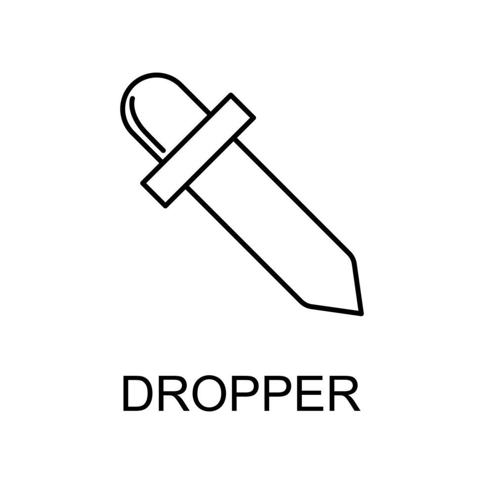 dropper line vector icon