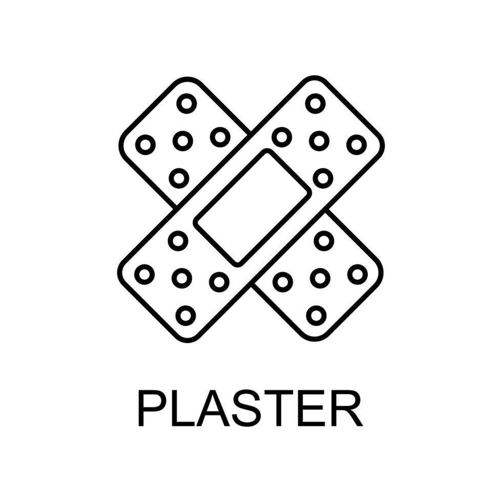 medicine plaster line vector icon