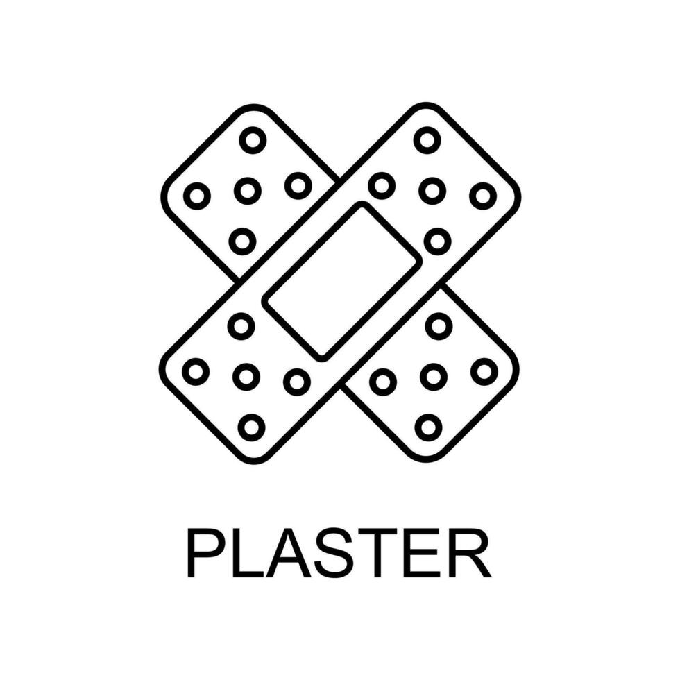 medicina yeso línea vector icono
