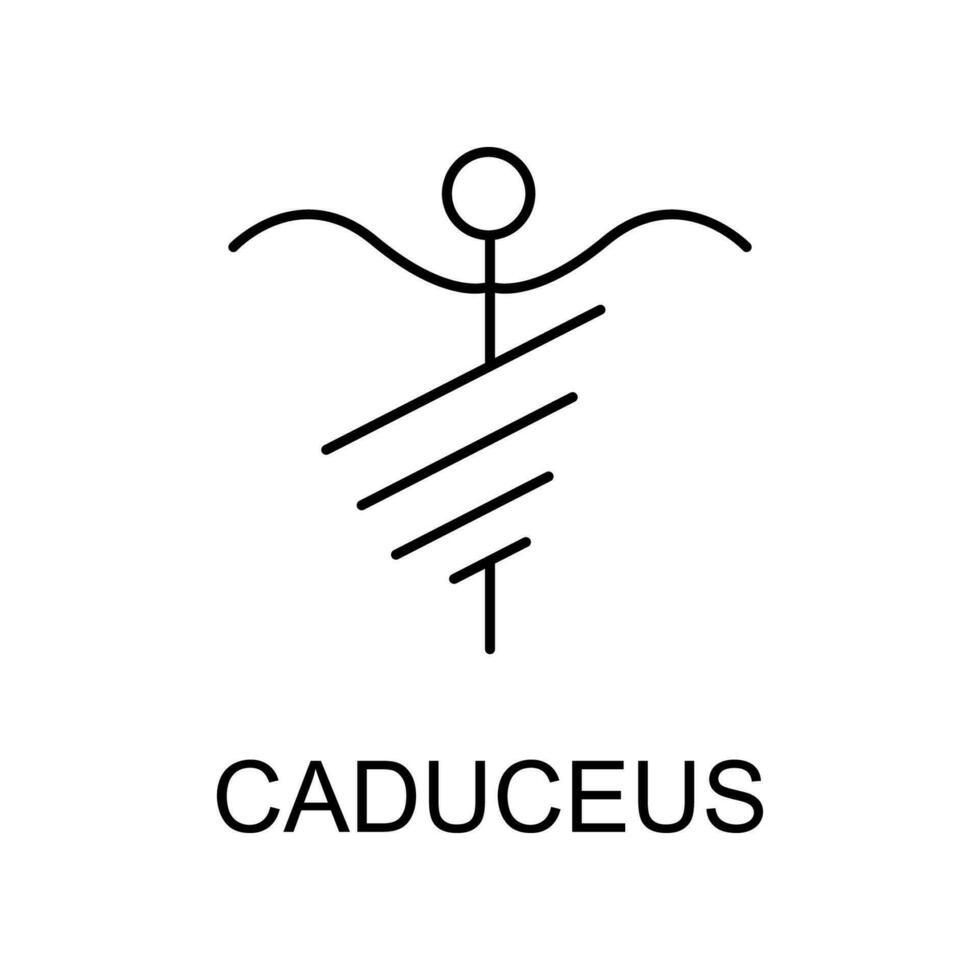 caduceus line vector icon
