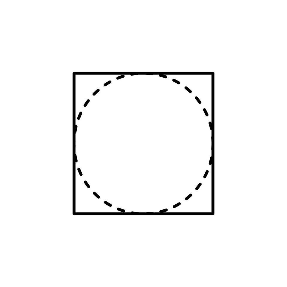 circle in a rectangle vector icon