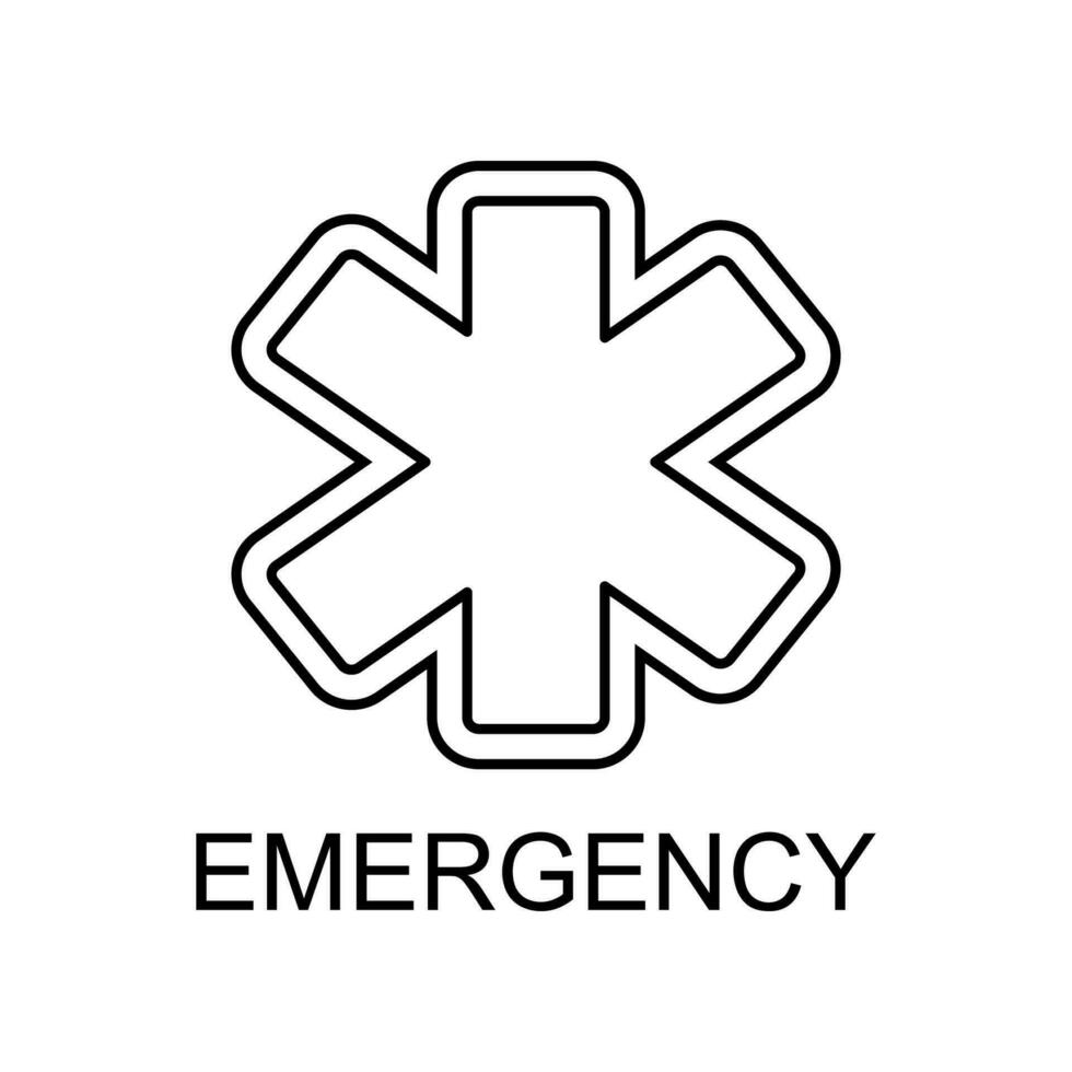 emergency sign line vector icon