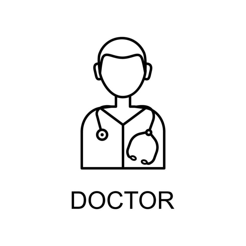 doctor line vector icon