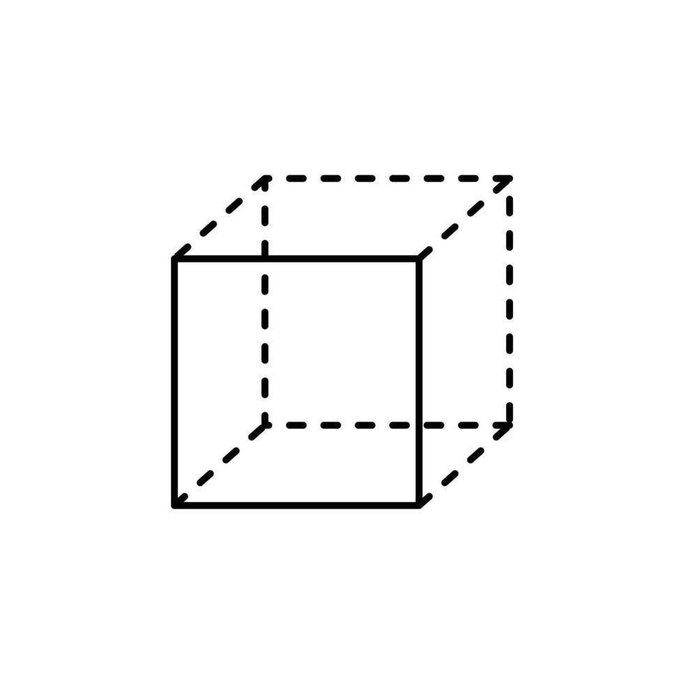 cubo con punteado lados vector icono