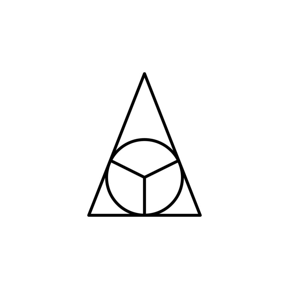 circulo en un triángulo vector icono