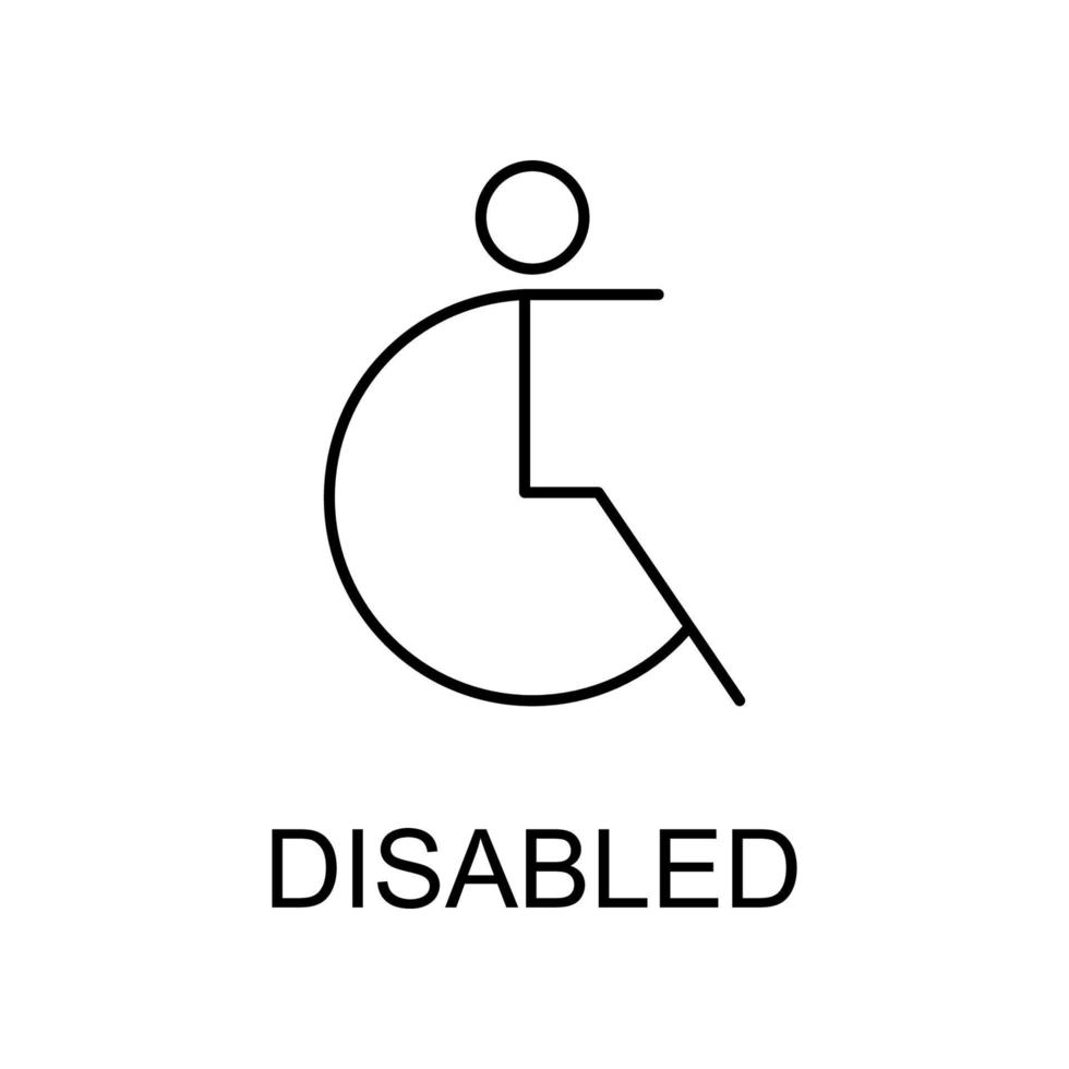 disabled sign line vector icon